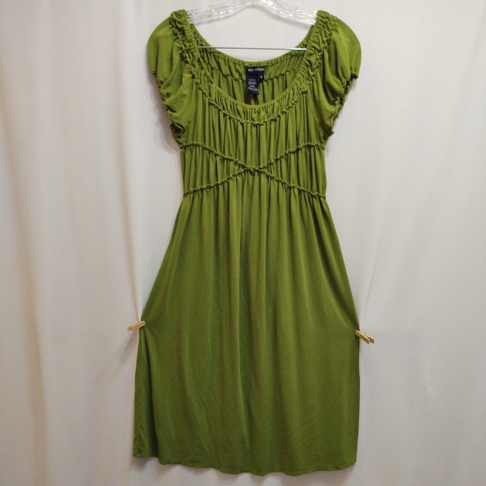 Max Edition Green Ruffled Top Dress